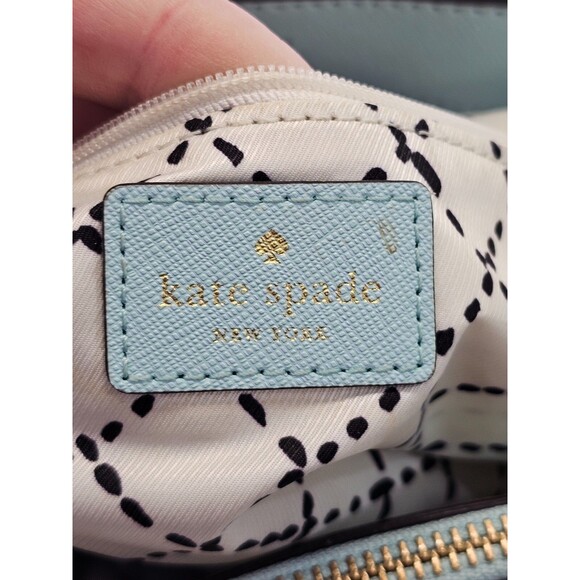 MW Kate Spade Lt Blue Saffiano Leather Large Loden Newbury Lane Handbag Purse - Picture 11 of 15